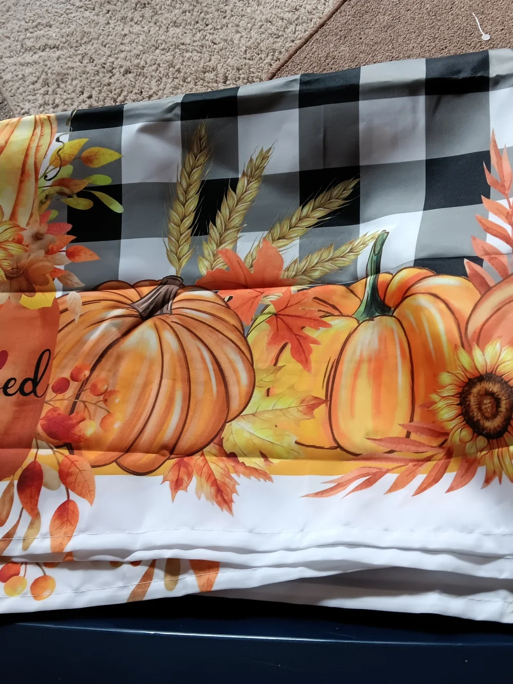 Orange Pumpkin & Sunflower Tablecloth  60 By 84